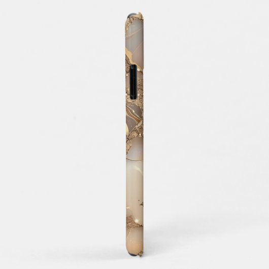 Coques Case-Mate iPhone Élégante Parties scintillant holographique beige E (Dos/Droite)