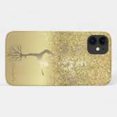 Coques Case-Mate iPhone Elégante Parties scintillant or Bokeh Girl Tree Si (Dos (Horizontal))