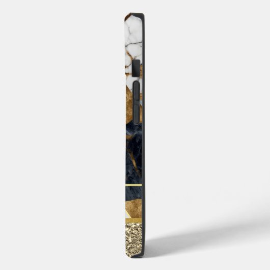 Coques Case-Mate iPhone Elégante Parties scintillant or Marbre noir Géomét (Verso / Gauche)