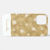 Coques Case-Mate iPhone Élégante Parties scintillant or Noël Flocon de nei (Verso (horizontal))