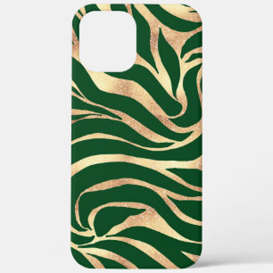 Case-Mate iPhone Case Elégante Parties scintillant or Zebra Green Poster