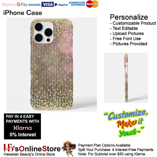 Coques Case-Mate iPhone Elégante Parties scintillant perlée d'or pour fill