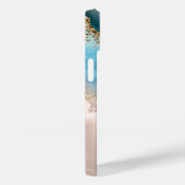 Coques Case-Mate iPhone Elégante Parties scintillant Rose or Marbre Turquo (Verso / Droite)