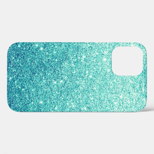 Coques Case-Mate iPhone Élégante Parties scintillant Turquoise (Verso (horizontal))