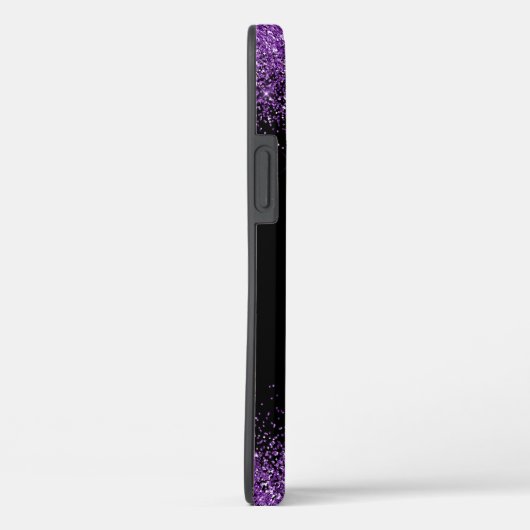 Coques Case-Mate iPhone Élégante Parties scintillant violette de monogramm (Verso / Droite)