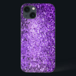 iPhone 13 Coque Élégante Parties scintillant violette et diamants<br><div class="desc">Elégante parties scintillant violette et étincelle.</div>