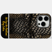 Coques Case-Mate iPhone Elégante peau noire et or d'un serpent venimeux (Verso (horizontal))