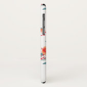 Coques Case-Mate iPhone Elégante Pêche & Monogramme Floral Vert (Dos/Gauche)