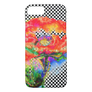 Coque iPhone 8/7 Elégante peinture abstraite à l'aquarelle rouge