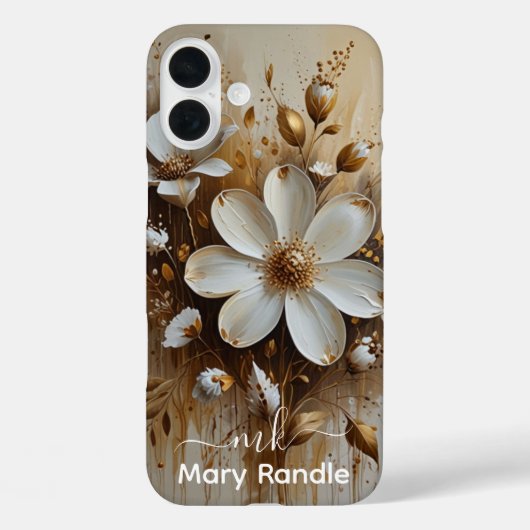 Coques Case-Mate iPhone Elégante peinture Abstraite à l'huile florale avec (Verso)