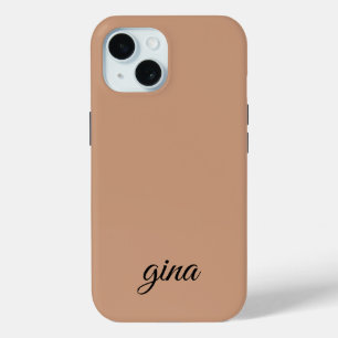 Coque Pour iPhone 15 Elégante Personnaliser Brown tendance