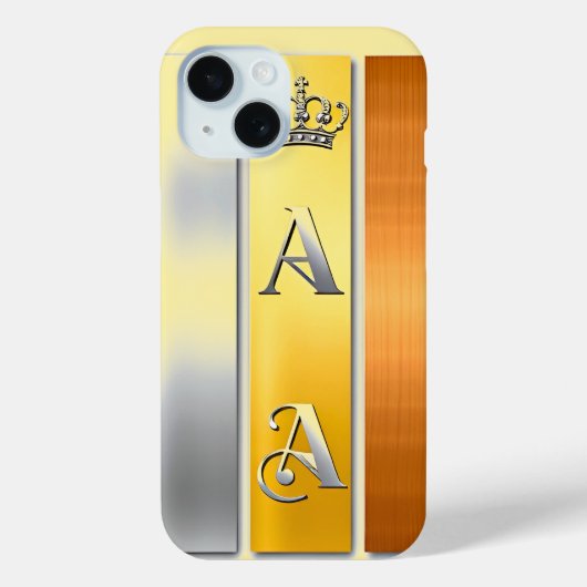 Coques Case-Mate iPhone Élégante Plaque dorée avec couronne (Verso)