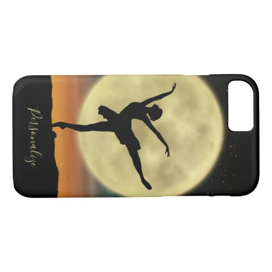 Coques Case-Mate iPhone Elégante Pleine lune Ballerina Silhouette Personna (Dos (Horizontal))