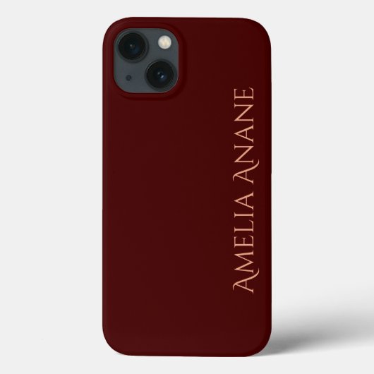 Coques Case-Mate iPhone Élégante Rose Gold & Red Script Initiales (Verso)