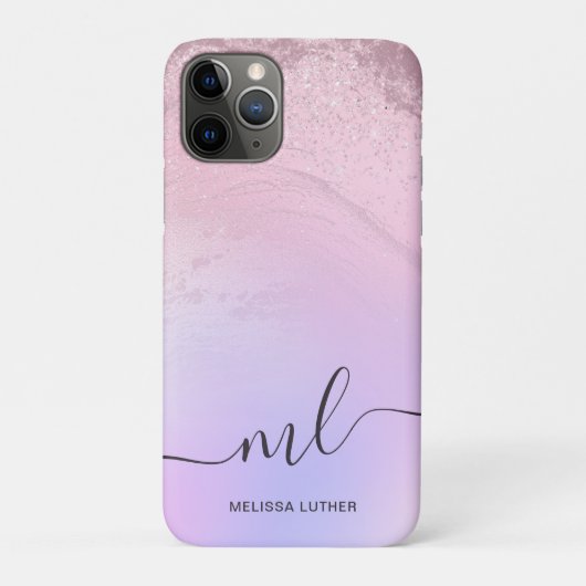 Coques Case-Mate iPhone Élégante rose moderne à gradient or parties scinti (Dos)