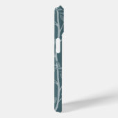 Coques Case-Mate iPhone Élégante silhouette florale sarcelle de forêt prof (Verso / Droite)