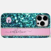 Coques Case-Mate iPhone Élégante tendance Parties scintillant Turquoise ba (Verso (horizontal))