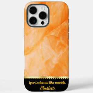 Coques iPhone 16 Pro Max Élégante texture de marbre orange