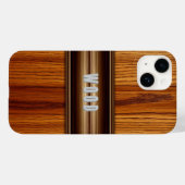 Coques Case-Mate iPhone Elégante texture en bois avec laiton décoratif (Verso (horizontal))