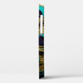 Coques Case-Mate iPhone Elégante Turquoise Abstraite Plumes Peacock Or | (Verso / Gauche)