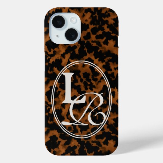Coques Case-Mate iPhone Élégante typographie Monogram Tortoise Shell (Verso)