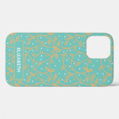 Coques Case-Mate iPhone Elégante Vins d'or Aqua (Verso (horizontal))
