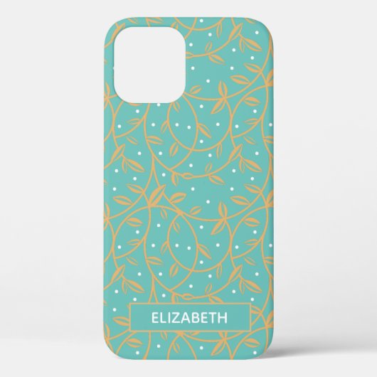 Coques Case-Mate iPhone Elégante Vins d'or Aqua (Verso)