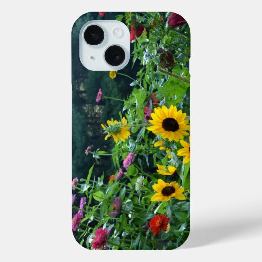 Coques Case-Mate iPhone Elégante vue jardin marguerites cosmos tournesols (Verso)
