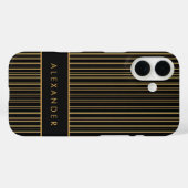 Coques Case-Mate iPhone Élégantes bandes verticales rétro (Verso (horizontal))