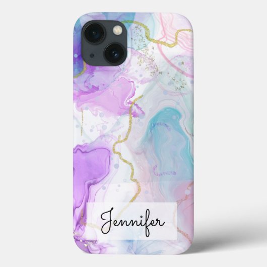 Coques Case-Mate iPhone Élégantes couleurs fluides violettes, vertes, rose (Verso)