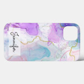 Coques Case-Mate iPhone Élégantes couleurs fluides violettes, vertes, rose (Verso (horizontal))