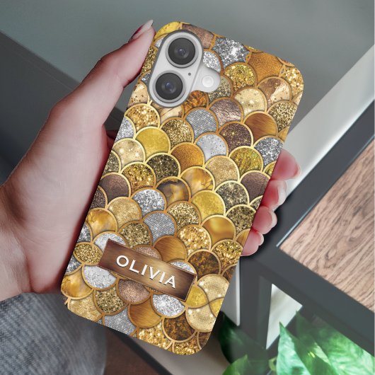 Coques Case-Mate iPhone Élégantes échelles de sirène en or