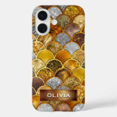 Coques Case-Mate iPhone Élégantes échelles de sirène en or (Verso)
