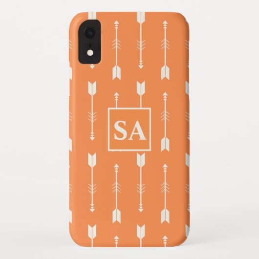 Coques Case-Mate iPhone Élégantes flèches orange et blanches (Dos)