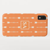 Coques Case-Mate iPhone Élégantes flèches orange et blanches (Dos (Horizontal))