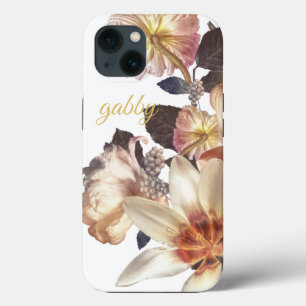 Case-Mate iPhone Case Élégantes fleurs botaniques blanches   Texte perso