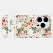 Coques Case-Mate iPhone Élégantes fleurs d'automne motif (Verso (horizontal))