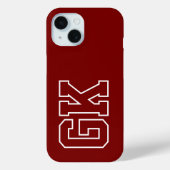 Coques Case-Mate iPhone Élégantes Initiales Monogramme Blanc Bourgogne Mod (Verso)