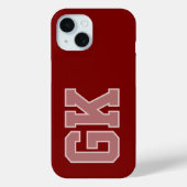 Coques Case-Mate iPhone Élégantes Initiales Monogramme Blanc Bourgogne Mod (Verso)