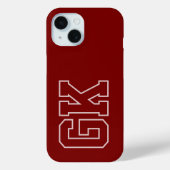 Coques Case-Mate iPhone Élégantes Initiales Monogramme Blanc Bourgogne Mod (Verso)