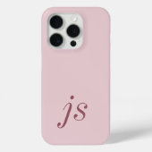 Coques Case-Mate iPhone Élégantes Initiales Monogramme Moderne Rose Pâle O (Verso)