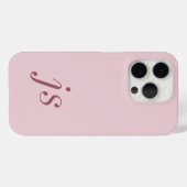 Coques Case-Mate iPhone Élégantes Initiales Monogramme Moderne Rose Pâle O (Verso (horizontal))