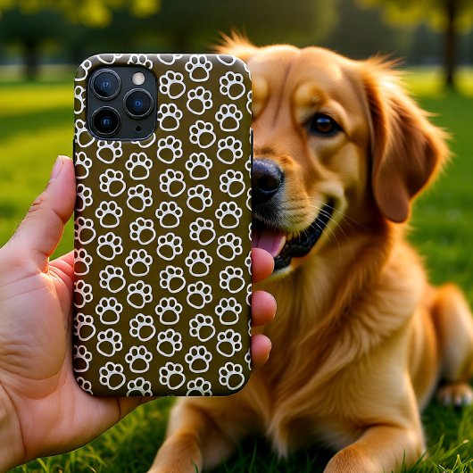 Coques Case-Mate iPhone Élégantes pattes de chien brun