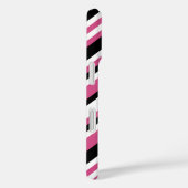 Coques Case-Mate iPhone Élégantes rayures diagonales roses et noires de ca (Verso / Droite)