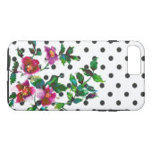 Coques Case-Mate iPhone Élégantes roses magenta à l'aquarelle pois (Dos (Horizontal))