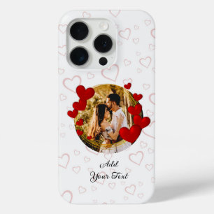 Coque iPhone 15 Pro Élégantes Saint-Valentin, Amour, Cœur Rouge Annive