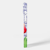 Coques Case-Mate iPhone Élégantes Tulipes Rouges Printemps Floral Blue Mon (Verso / Gauche)