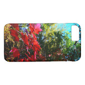 Coques Case-Mate iPhone Élégants arbres d'automne feuilles roses rouges (Dos (Horizontal))
