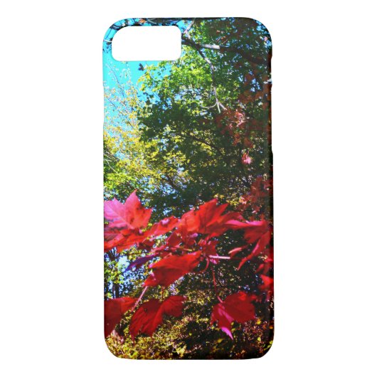 Coques Case-Mate iPhone Élégants arbres d'automne feuilles roses rouges (Dos)