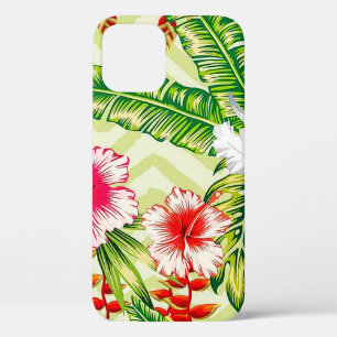 Case-Mate iPhone Case Élégants Feuilles tropicaux et fleurs d'Hibiscus